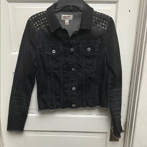 Arizona Jean Company Black Stud-Embellished Denim Jacket